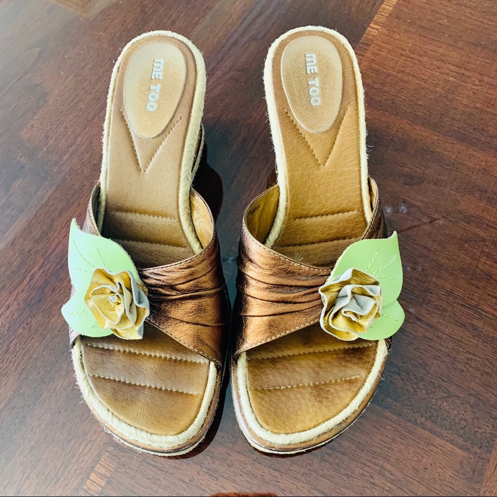 Elegant Leather Wedge Sandals